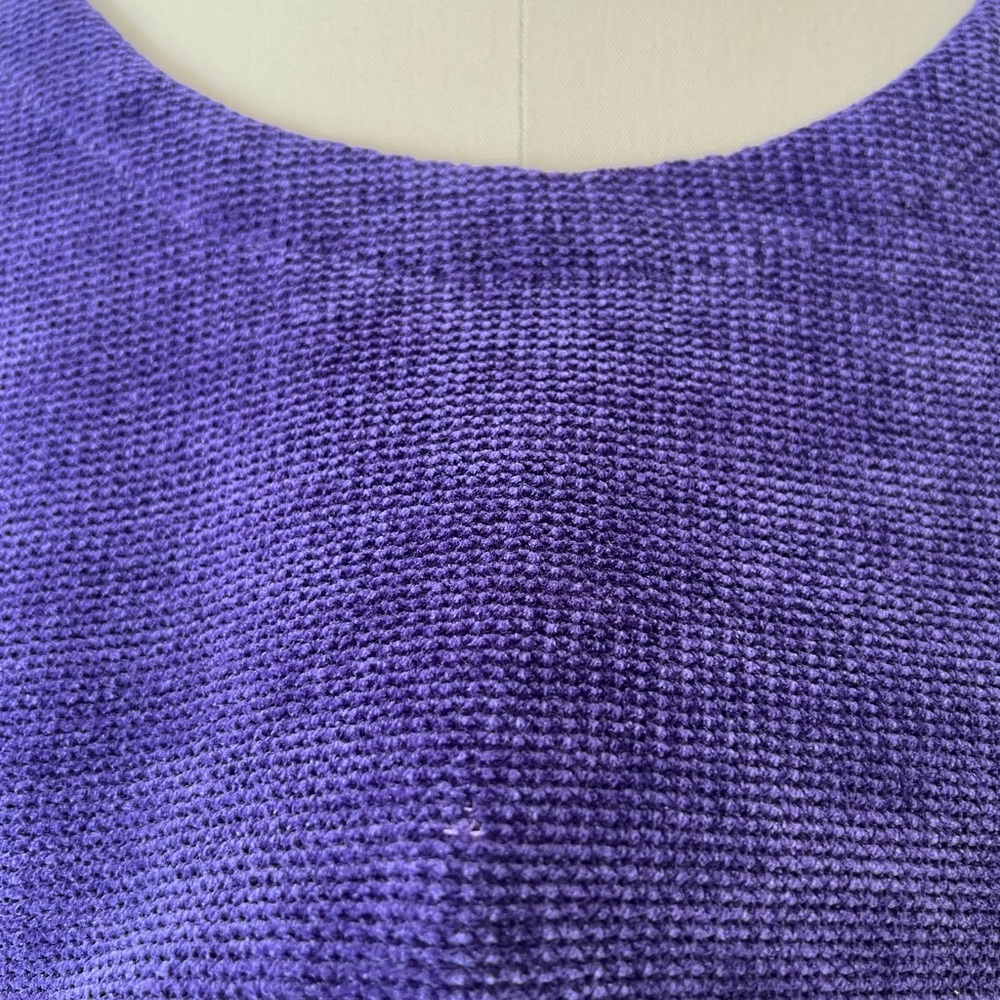 J. Jill Wearever Tunic Purple Textured Chenille Knit‎ 3/4 Sleeve Scoop Neck M - Picture 7 of 7